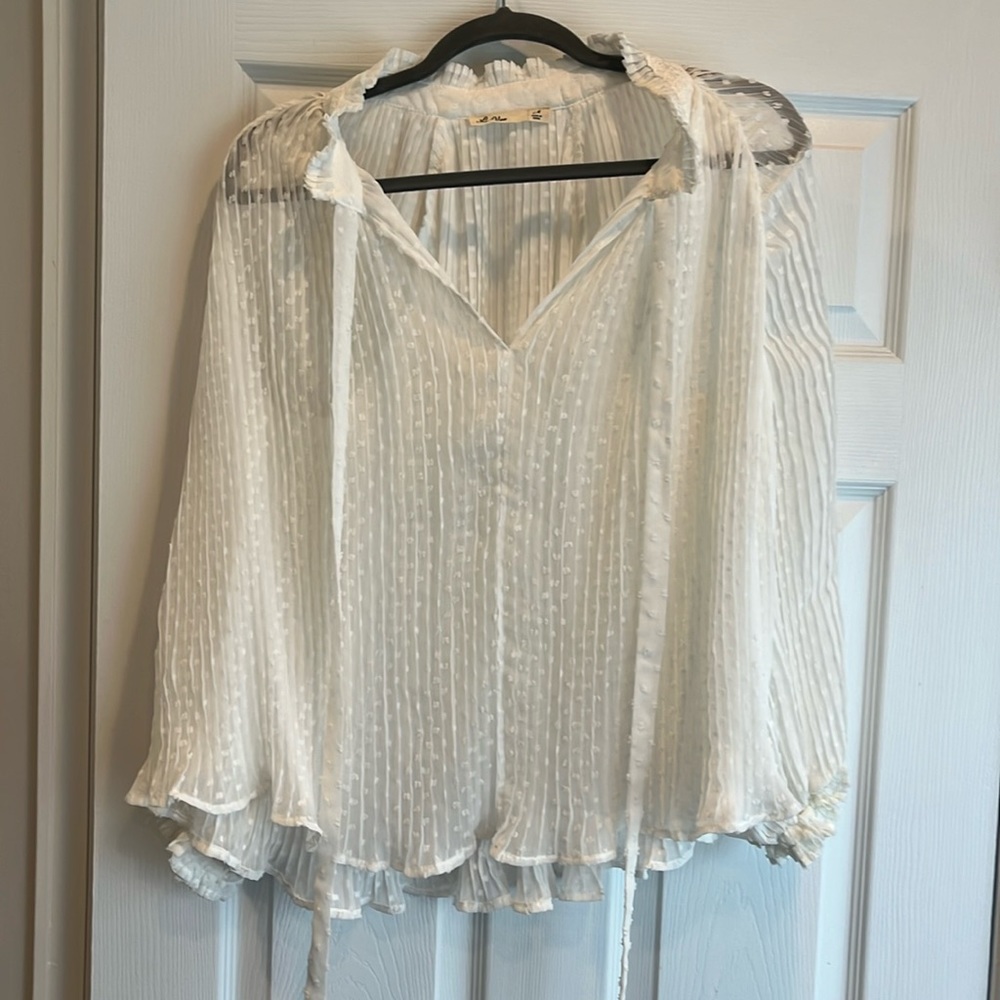 White flowy blouse
